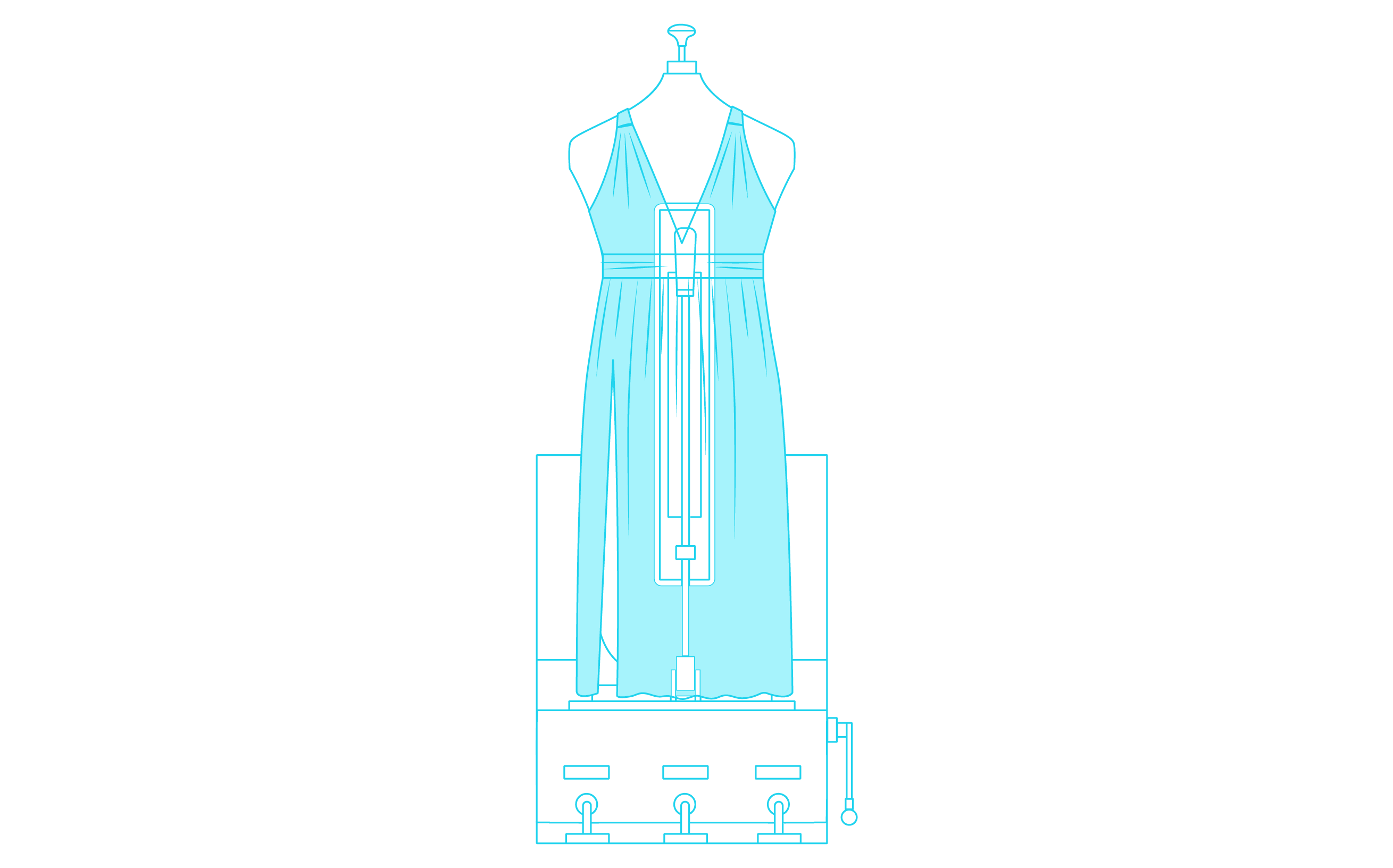 Long garment press unit